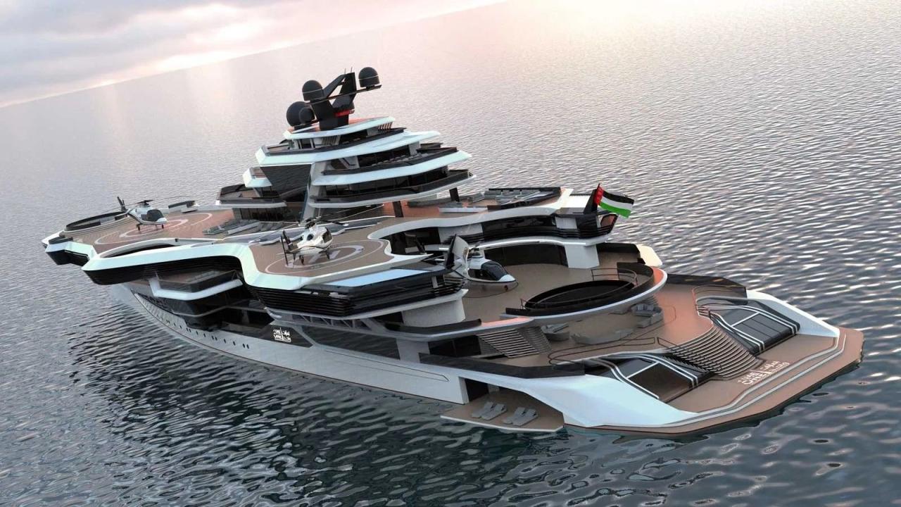 Inspired by the mighty US Aircraft carriers, a sultan of UAE has designed a 459-foot long megayacht concept to host diplomats and royals. The mammoth vessel will have a wellness area, two helipads, a submarine, and even a press-room for international ...